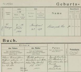 Leo Glaser Birth Record