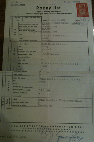 Leo Glass  Birth Record