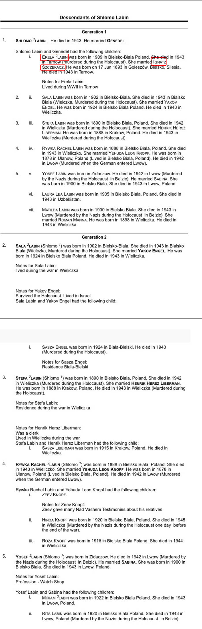 Shlomo Labin Family Tree